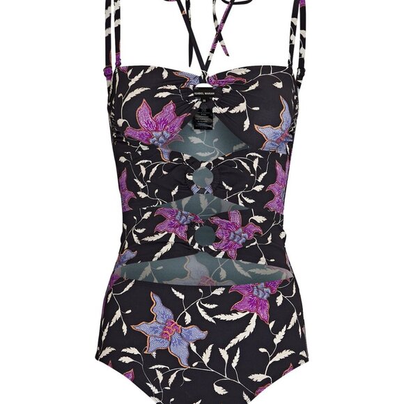 NWT Isabel Marant Étoile Stiza One-Piece Swimsuit Size 38 Navy Floral Cu… - Picture 3 of 5